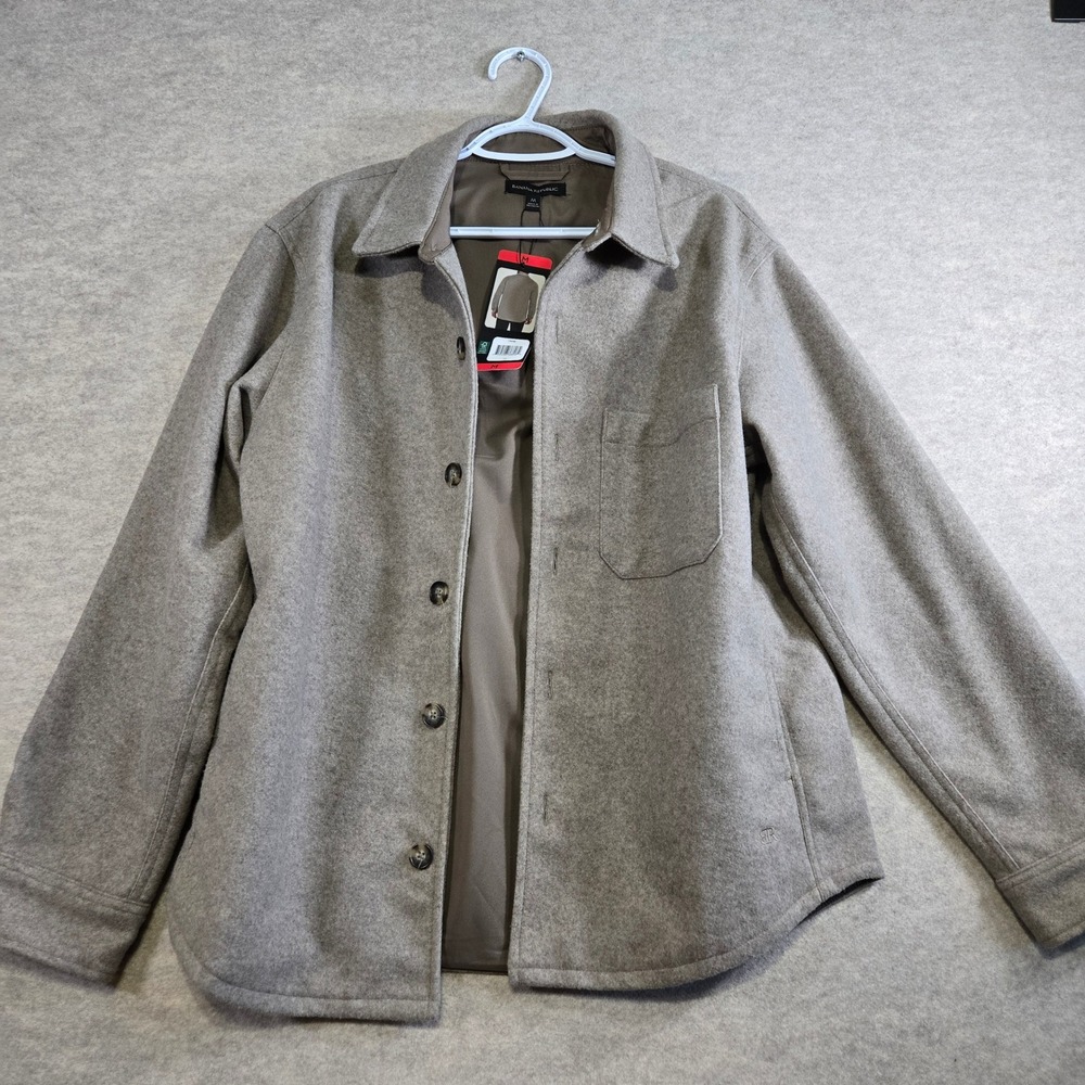 Banana Republic Heritage Shirt Jacket Mens Medium Tan Shacket 1795788
